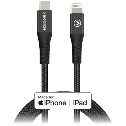 Mobilize 2 mtr nylon USB-C to Lightning MFI ( 23821 )