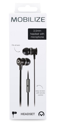 Mobi 3.5mm jack headset zwart