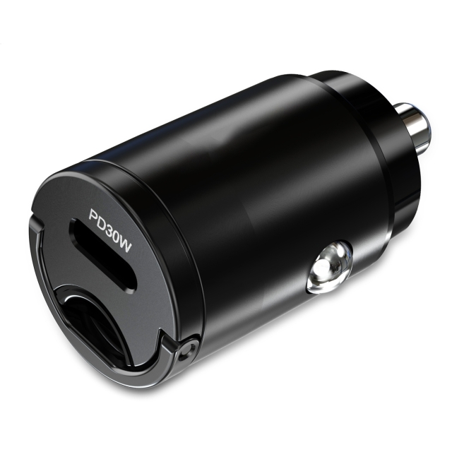 Mobi 30 watt USB-C autolader zwart