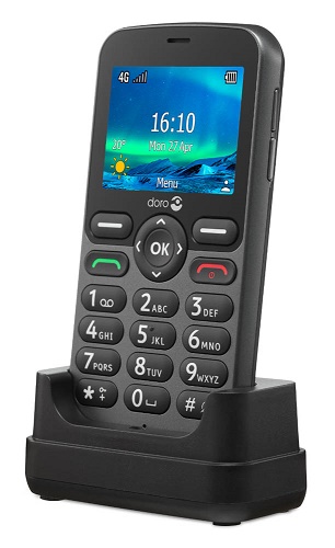 Doro 5860 zwart 4G + cradle