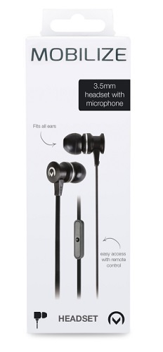 Mobilize 3.5mm jack headset zwart